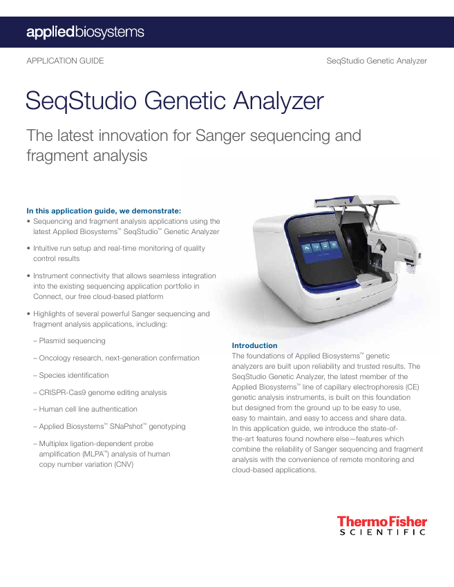 SeqStudio application guide document cover